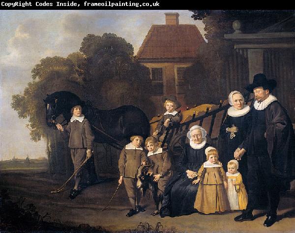 Jacob van Loo The Meebeeck Cruywagen family near the gate of their country home on the Uitweg near Amsterdam.